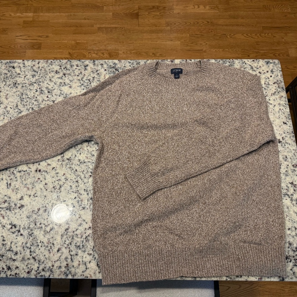 J.Crew Marled Brown Crewneck Knit Sweater | Classic Wardrobe Staple